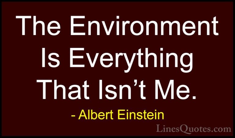 Albert Einstein Quotes (33) - The Environment Is Everything That ... - QuotesThe Environment Is Everything That Isn't Me.