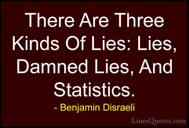 Benjamin Disraeli Quotes (41) - There Are Three Kinds Of Lies: Li... - QuotesThere Are Three Kinds Of Lies: Lies, Damned Lies, And Statistics.