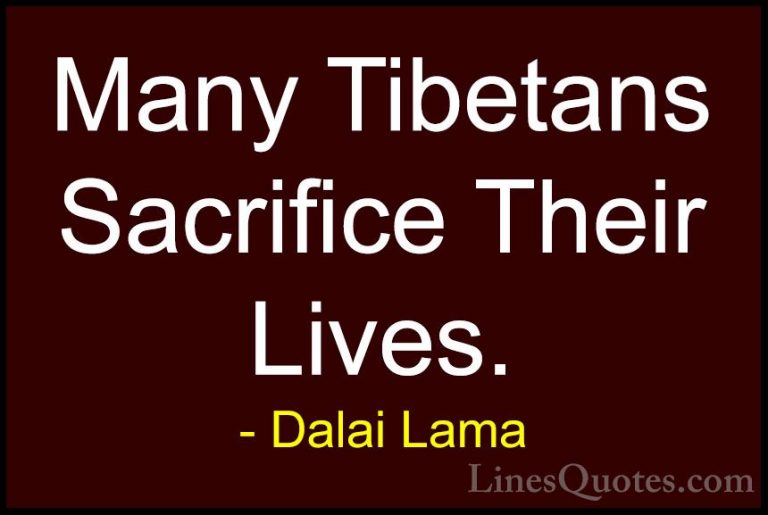 Dalai Lama Quotes (99) - Many Tibetans Sacrifice Their Lives.... - QuotesMany Tibetans Sacrifice Their Lives.