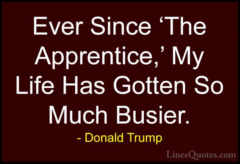 Donald Trump Quotes (226) - Ever Since 'The Apprentice,' My Life ... - QuotesEver Since 'The Apprentice,' My Life Has Gotten So Much Busier.