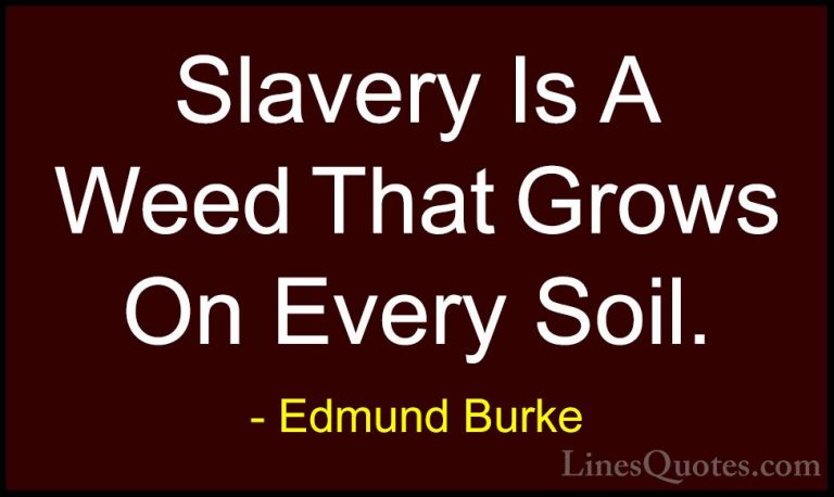 Edmund Burke Quotes (44) - Slavery Is A Weed That Grows On Every ... - QuotesSlavery Is A Weed That Grows On Every Soil.