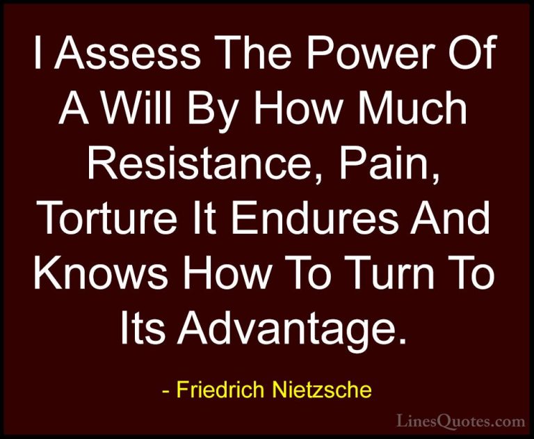 Friedrich Nietzsche Quotes (64) - I Assess The Power Of A Will By... - QuotesI Assess The Power Of A Will By How Much Resistance, Pain, Torture It Endures And Knows How To Turn To Its Advantage.