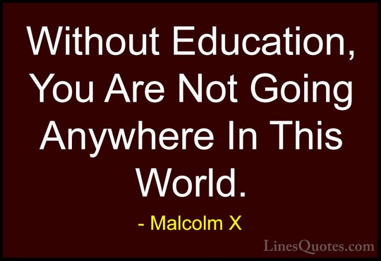 Malcolm X Quotes (28) - Without Education, You Are Not Going Anyw... - QuotesWithout Education, You Are Not Going Anywhere In This World.