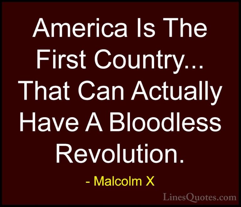 Malcolm X Quotes (83) - America Is The First Country... That Can ... - QuotesAmerica Is The First Country... That Can Actually Have A Bloodless Revolution.