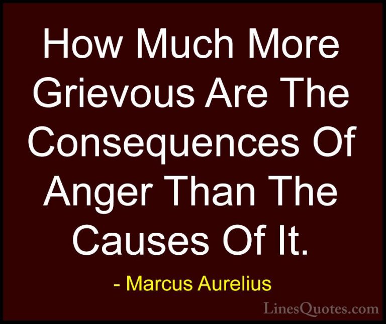 Marcus Aurelius Quotes (24) - How Much More Grievous Are The Cons... - QuotesHow Much More Grievous Are The Consequences Of Anger Than The Causes Of It.