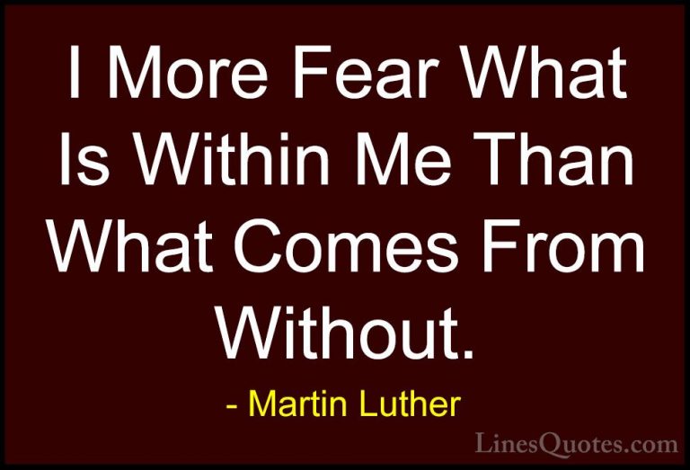 Martin Luther Quotes (41) - I More Fear What Is Within Me Than Wh... - QuotesI More Fear What Is Within Me Than What Comes From Without.