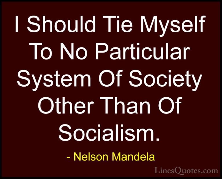 Nelson Mandela Quotes (79) - I Should Tie Myself To No Particular... - QuotesI Should Tie Myself To No Particular System Of Society Other Than Of Socialism.