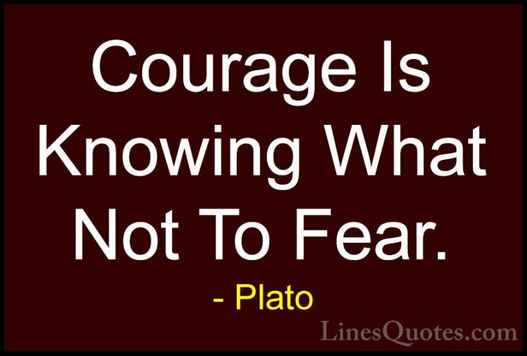 Plato Quotes (28) - Courage Is Knowing What Not To Fear.... - QuotesCourage Is Knowing What Not To Fear.