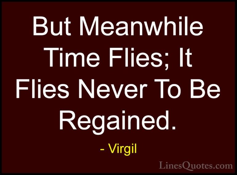 Virgil Quotes (23) - But Meanwhile Time Flies; It Flies Never To ... - QuotesBut Meanwhile Time Flies; It Flies Never To Be Regained.