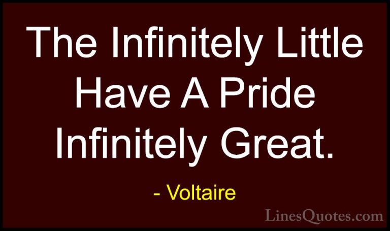 Voltaire Quotes (143) - The Infinitely Little Have A Pride Infini... - QuotesThe Infinitely Little Have A Pride Infinitely Great.