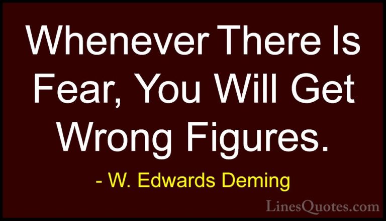 W. Edwards Deming Quotes (28) - Whenever There Is Fear, You Will ... - QuotesWhenever There Is Fear, You Will Get Wrong Figures.