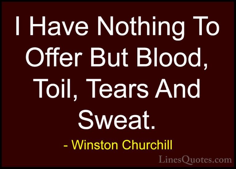 Winston Churchill Quotes (116) - I Have Nothing To Offer But Bloo... - QuotesI Have Nothing To Offer But Blood, Toil, Tears And Sweat.