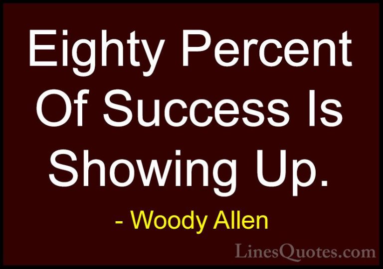 Woody Allen Quotes (21) - Eighty Percent Of Success Is Showing Up... - QuotesEighty Percent Of Success Is Showing Up.