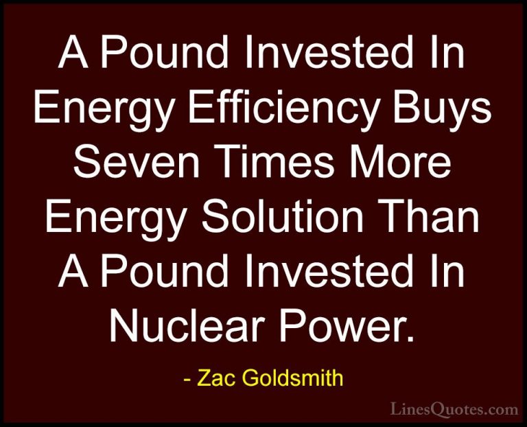Zac Goldsmith Quotes (1) - A Pound Invested In Energy Efficiency ... - QuotesA Pound Invested In Energy Efficiency Buys Seven Times More Energy Solution Than A Pound Invested In Nuclear Power.